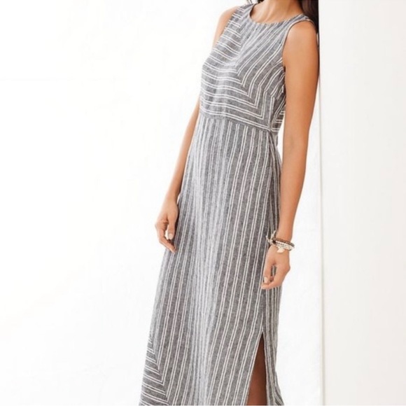J. Jill Love Linen (100% Linen) Striped Maxi Dress - Picture 3 of 4